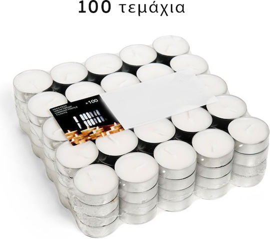Tealights Aromatic in White Colour (up to 4 Hours Burning) 100 Pieces