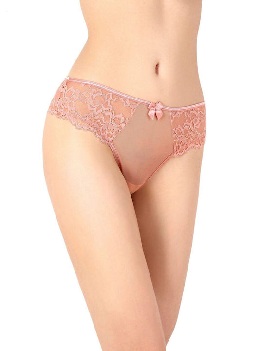 Milena by Paris Baumwolle Damen Slip mit Spitze Somon