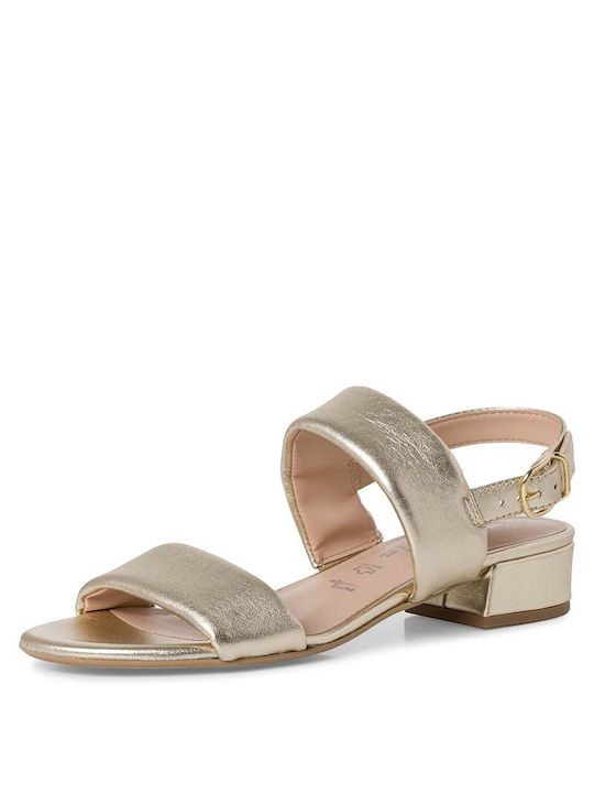 Tamaris Damen Sandalen mit niedrigem Absatz in Gold Farbe