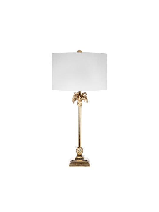 Artekko Metal Table Lamp with White Shade and Gold Base