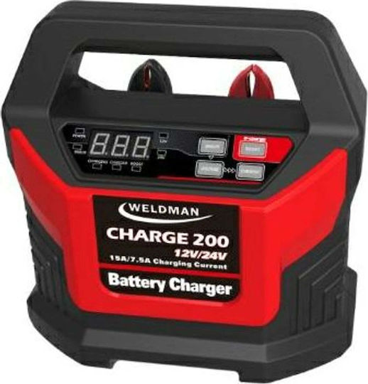 Weldman Charge 200 Зарядно Устройство За Батерия За Кола И Камион 12/24V