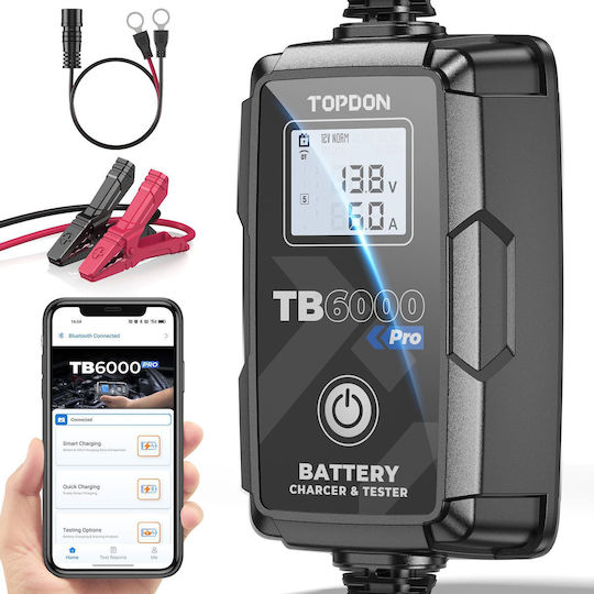 Topdon TB6000Pro Φορτιστής & Συντηρητής Μπαταρίας Αυτοκινήτου 6/12V