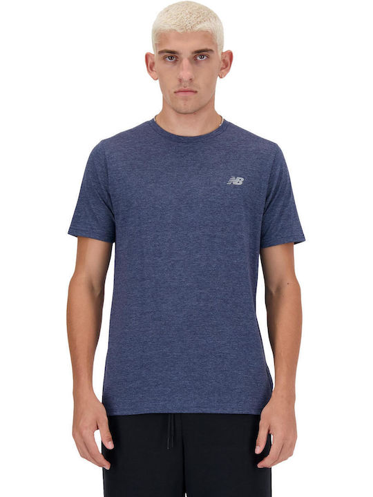 New Balance Ανδρικό Αθλητικό T-shirt Κοντομάνικο Navy Μπλε