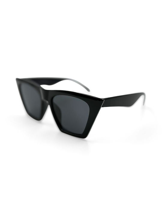 V-store Women's Sunglasses with Black Plastic Frame and Black Polarized Lens POL20.597BLACK