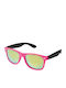 V-store Unisex-Sonnenbrille mit Kunststoffrahmen Neon Pink Black Spiegel