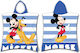 Borea Kinder Strandponcho Mickey Blau 115 x 115cm.