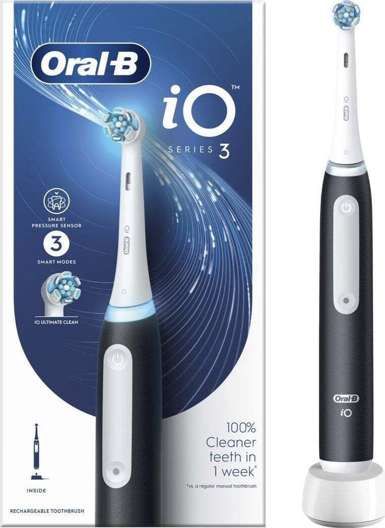 Oral-B iO Series 3 Ηλεκτρική Οδοντόβουρτσα με Αισθητήρα Πίεσης Black