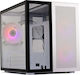 Redragon Midi Tower Computer Case with Window Panel and RGB Lighting Black/White