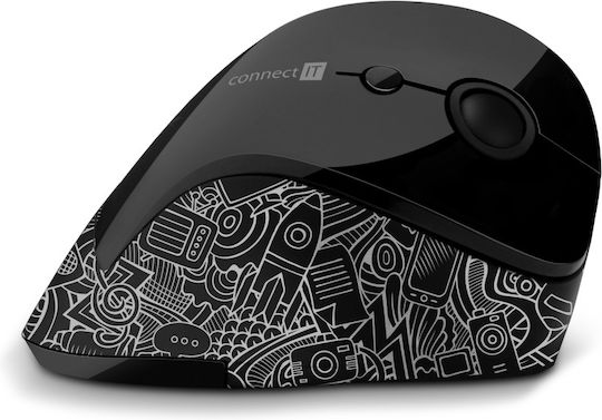 Connect IT Gloss Kabellos Ergonomisch Vertikal Maus Schwarz
