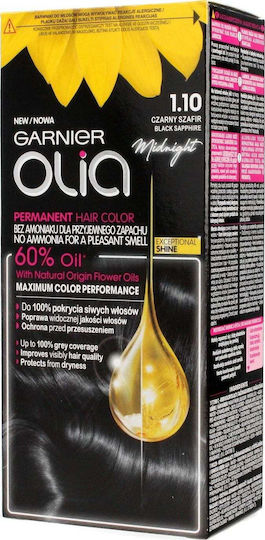 Garnier Olia Vopsea De Păr Fără Amoniac 1.10 Negru Safir 150gr