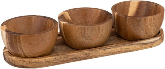 Secret de Gourmet Ξύλινη Ορντεβιέρα Καφέ Ø30cm 4τμχ