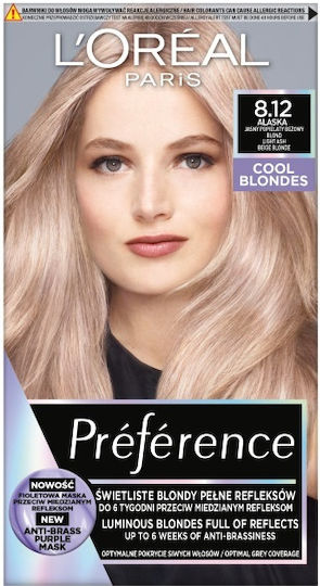 L'Oreal Paris Preference Cool Blondes Hair Dye 8.12 Alaska