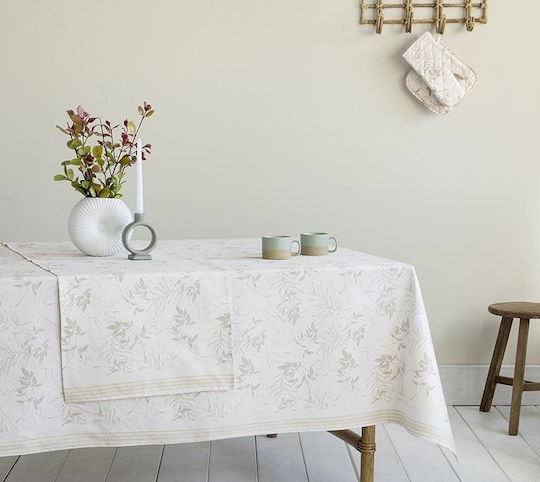 Nima Tischtuch Foliage Beige 150x220cm