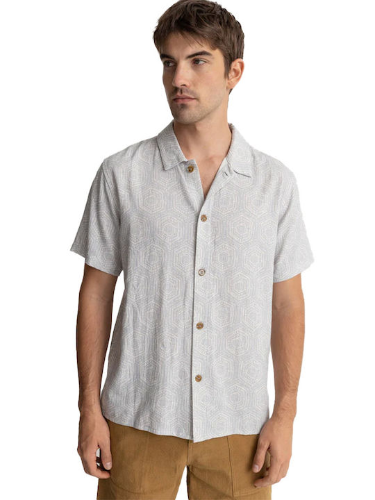 Rhythm Men's Shirt Short Sleeve Linen Sea Foam