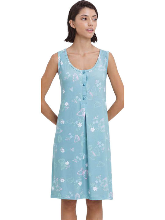 Giota Summer Cotton Women's Nightdress Mint