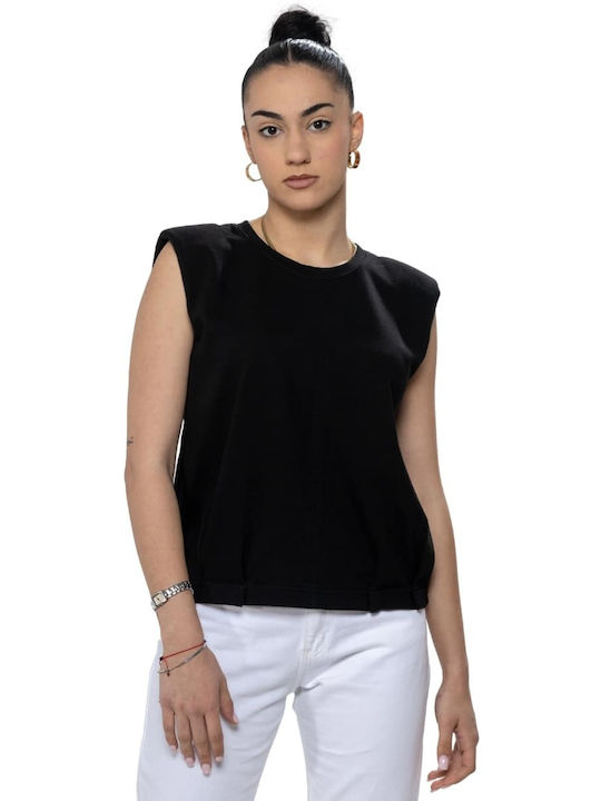Sac & Co Γυναικεία Μπλούζα Βαμβακερή Αμάνικη Black