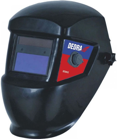 Dedra Welding Helmet with 92.5x42.5mm Visual Field Black