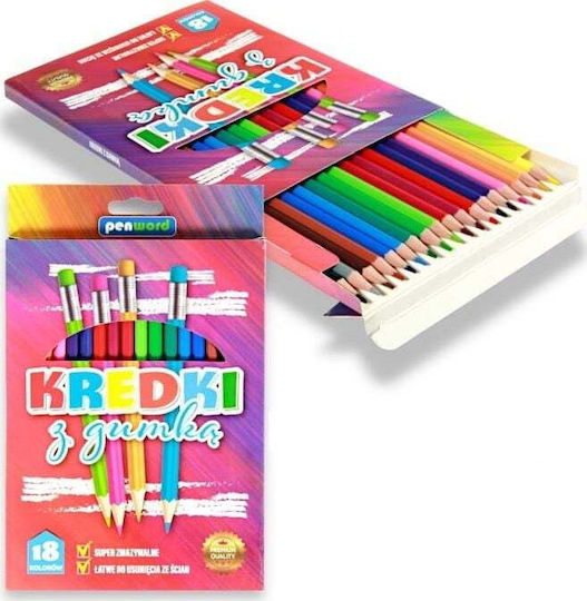 Penword 2555-18-g 18kol Eraser Pencils