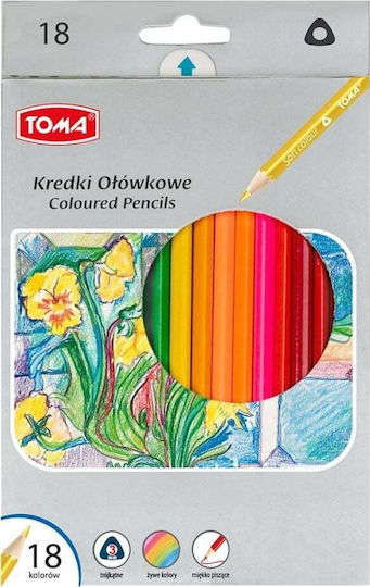 Creioane colorate triunghiulare Toma 18 culori 382835