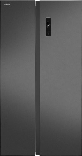 Amica Side-by-Side Refrigerator 562lt Total NoFrost H177xW91.2xD70.4cm Inox FY5119.3DFBX