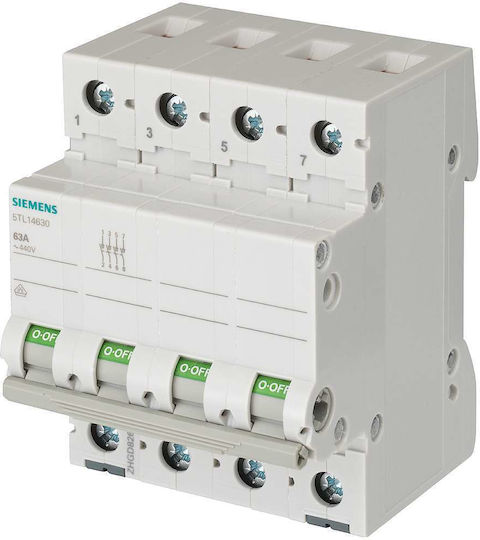 Siemens Τετραπολικός Διακόπτης Ράγας 63A