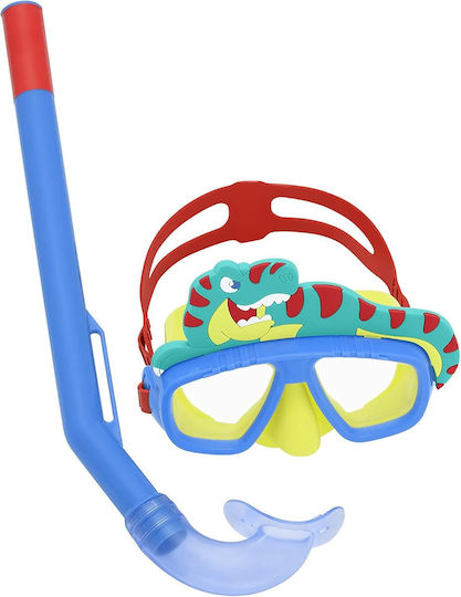 Bestway Mască De Scufundare Din Silicon Cu Snorkel Pentru Copii Albastru/ Galben