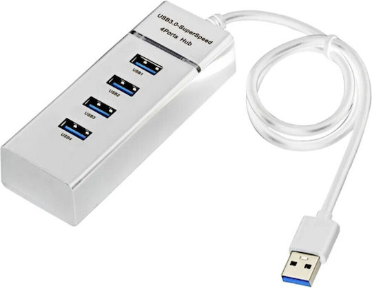 Hub 4 Θυρών USB 3.0 με σύνδεση USB-A Λευκό