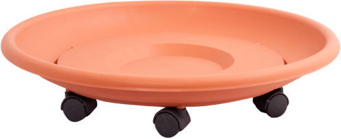 Miltoplast Plate Pot Brown Wheeled 38x38cm 05.3P