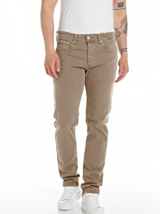 Replay Fit Grover Men's Jeans Pants in Straight Line Coffee