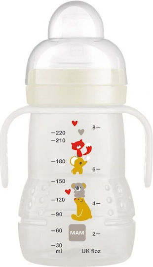 Mam Lern-Trinkflasche Kunststoff mit Griffen Beige 220ml