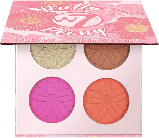 W7 Cosmetics Pretty Peony Makeup Palette for the Face 8.8gr