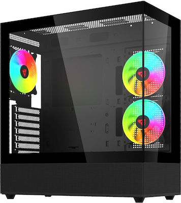 Savio Midi Tower Computer Case with Window Panel Black