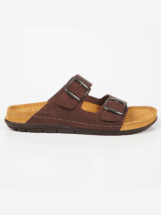 Sunny Sandals Piele Sandale pentru bărbați în Maro Culoare