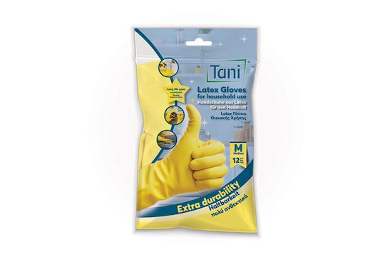 Intertan Ζεύγος Γαντιών Καθαριότητας Latex Medium Κίτρινα