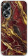 Cracked Marble - Red And Gold Задна корица Силикон Многоцветен (Oppo A78 4G)