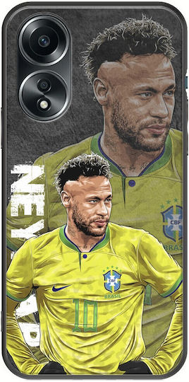 Football Stars - Neymar Jr Brazil Back Cover Silicone Multicolour (Oppo A78 5G)