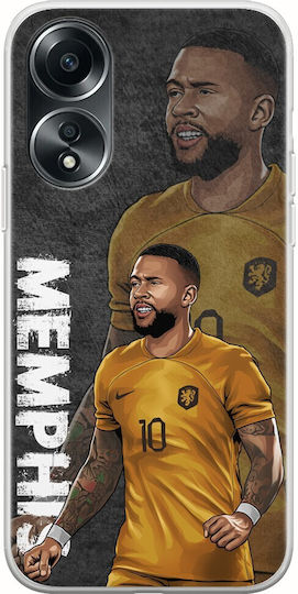 Football Stars - Memphis Depay Netherlands Umschlag Rückseite Silikon Mehrfarbig (Oppo A78 5G)