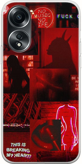 Aesthetic Red Umschlag Rückseite Silikon 1.5mm Mehrfarbig (Oppo A78 5G)
