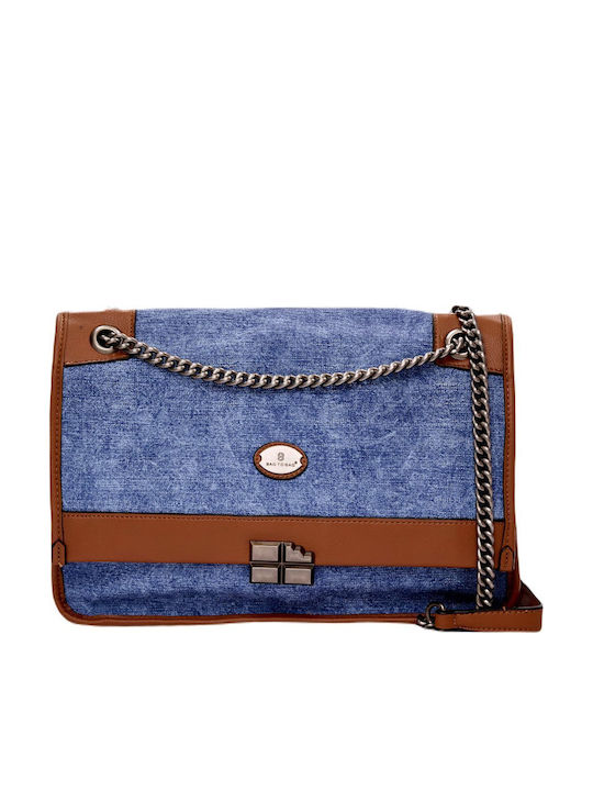 Bag to Bag Υφασμάτινη Γυναικεία Τσάντα Ώμου Μπλε