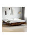 King Size Bett aus Holz Braune mit Lattenrost für Matratze 200x200cm