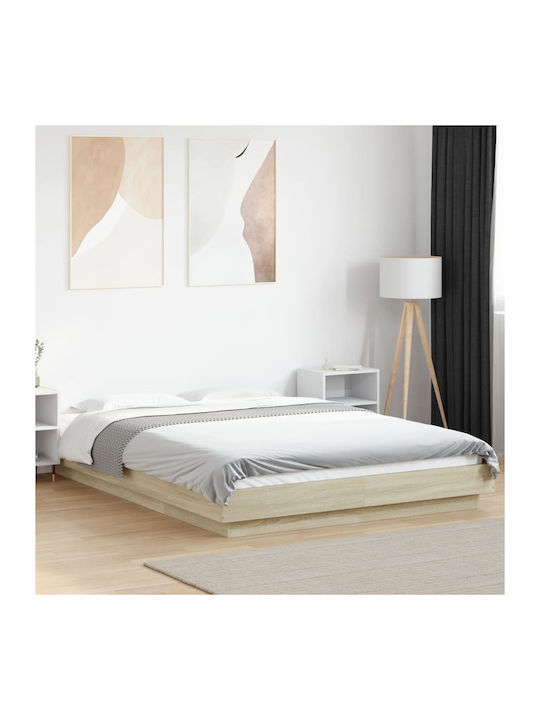 Doppel Holzbetten Unterlage Beige mit Lattenros...