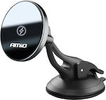 AMiO Basis für Mobiltelefon im Auto mit Magnet und kabelloses Laden Schwarz
