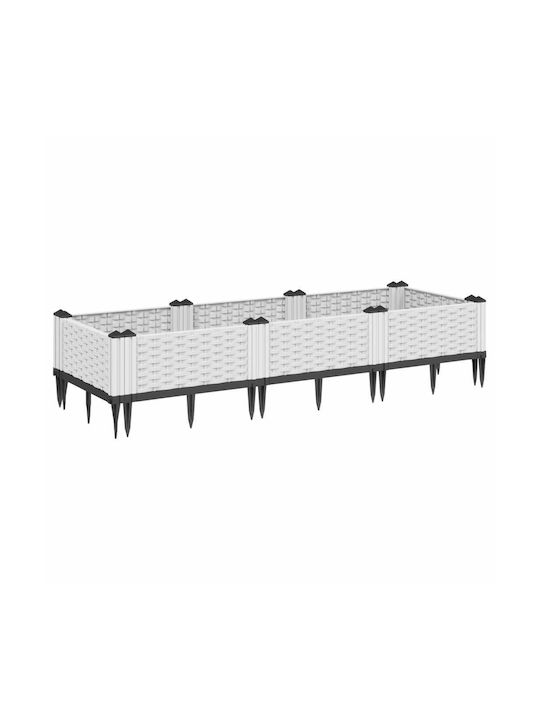 vidaXL Planter Box 125x28.5cm White 368015