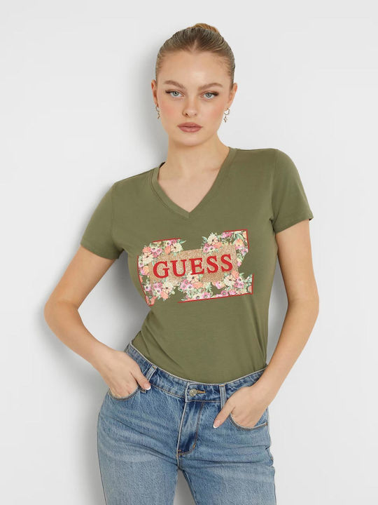 Guess Bluza de Damă Lichen Leaf Green