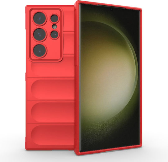 Techsuit Shield Umschlag Rückseite Silikon Rot (Galaxy S23 Ultra)