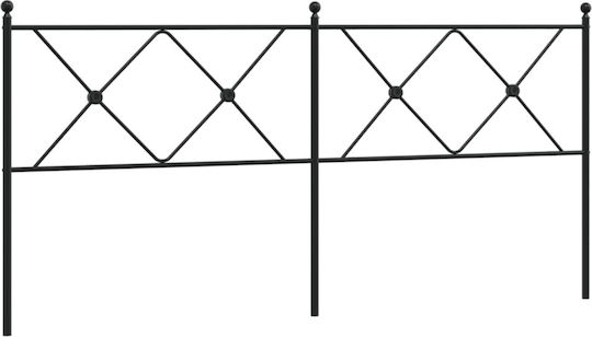 vidaXL Metallic Bed Headboard Black 187x90.5cm