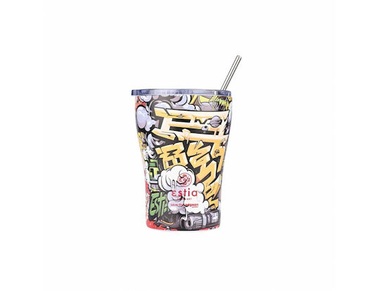 Estia Coffee Mug Save The Aegean Рециклируем Чаша Термос Неръждаема стомана Без BPA 350мл Graffiti Rhythm с Сламка