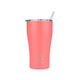 Estia Coffee Mug Save The Aegean Recyclable Glass Thermos Stainless Steel BPA Free 500ml Fusion Coral with Straw