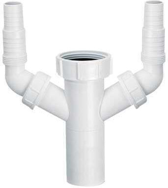 McAlpine Plastic Double Siphon Sink with Length 10.16cm White