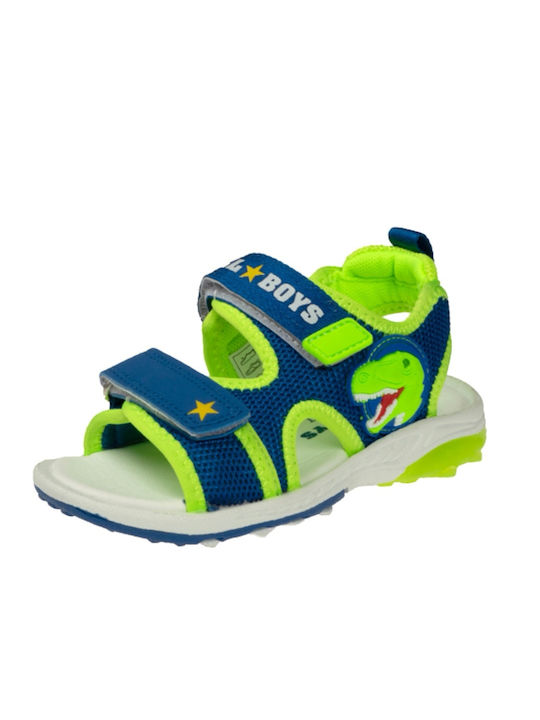 Bull Boys Kinder Sandalen mit Klettverschluss & Lichtern Blau